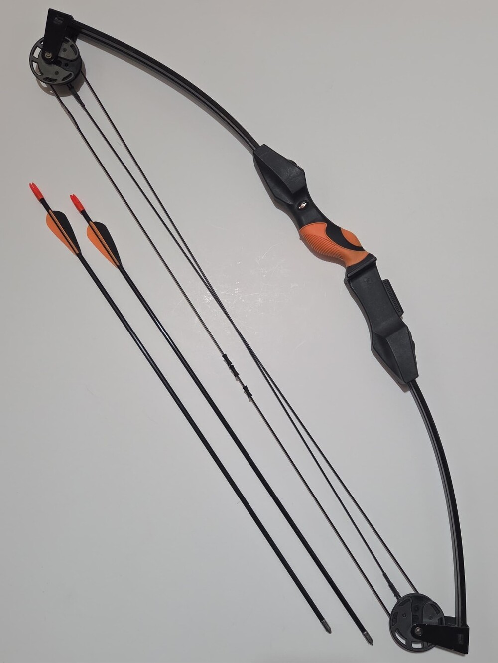 Barnett Banshee Quad compound bow with blunt-tipped arrows